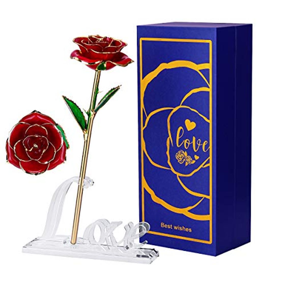 Products Efanty Rosa 24K, Rosa de Oro Chapada en Oro con Caja de