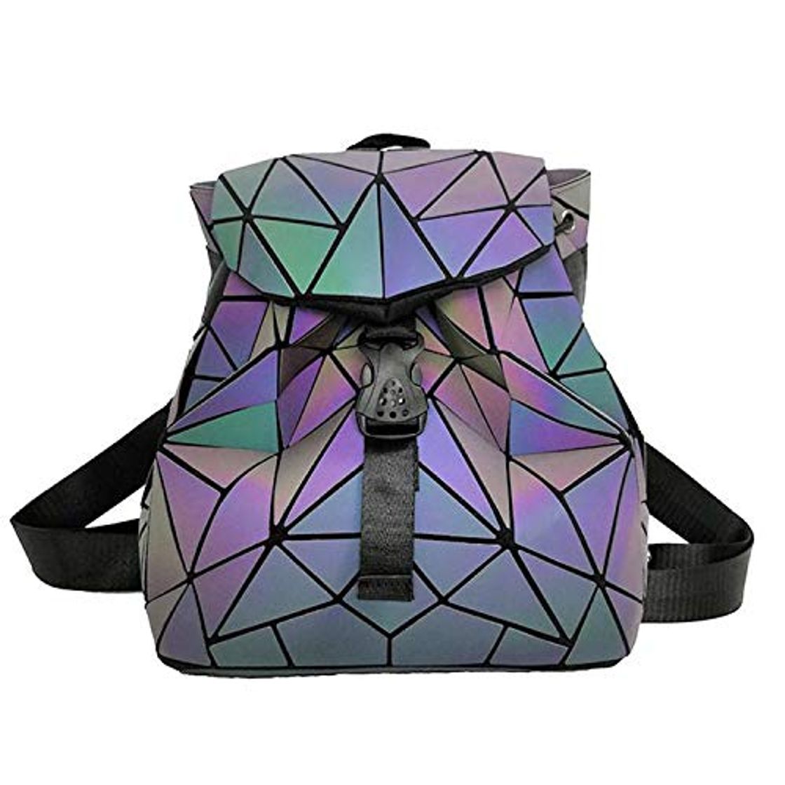 Fashion Mochila Mochila geométrica Lingge Mujer Luminoso Flash Hombre Bolsa de Viaje Mochila