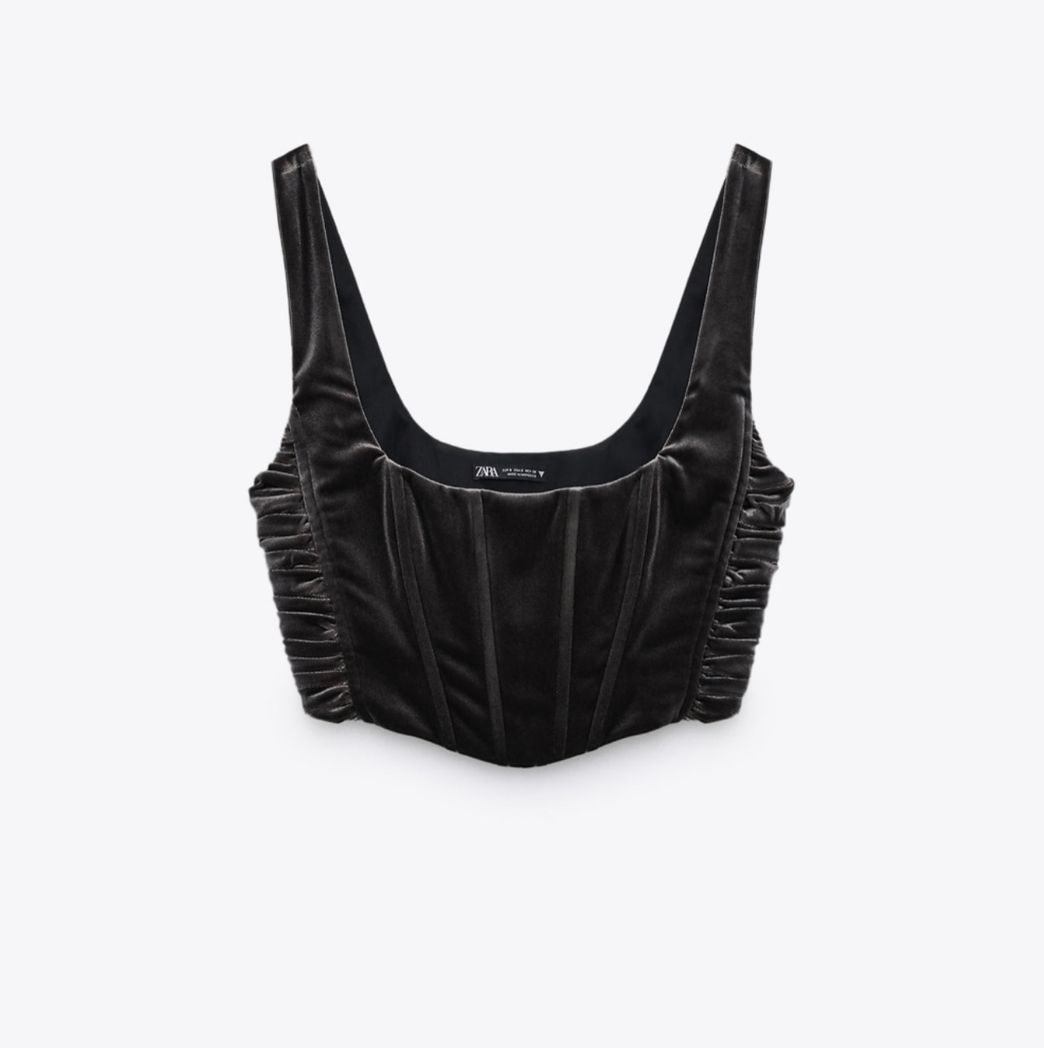 Moda Top tipo corset de terciopelo 