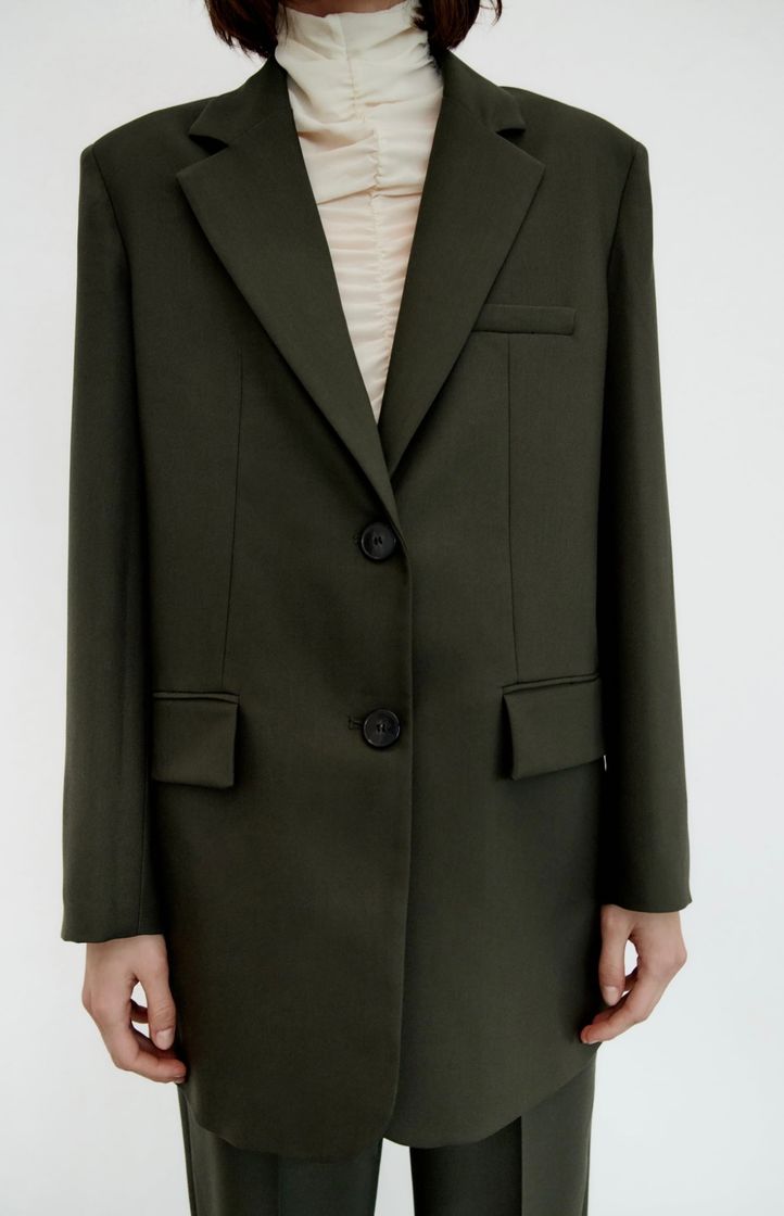 Moda Blazer recta oversized  verde 