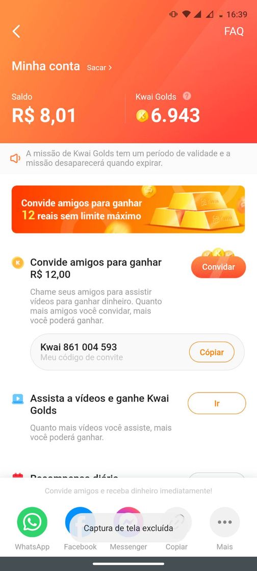 Apps Baixe o Kwai e ganhe dinheiro