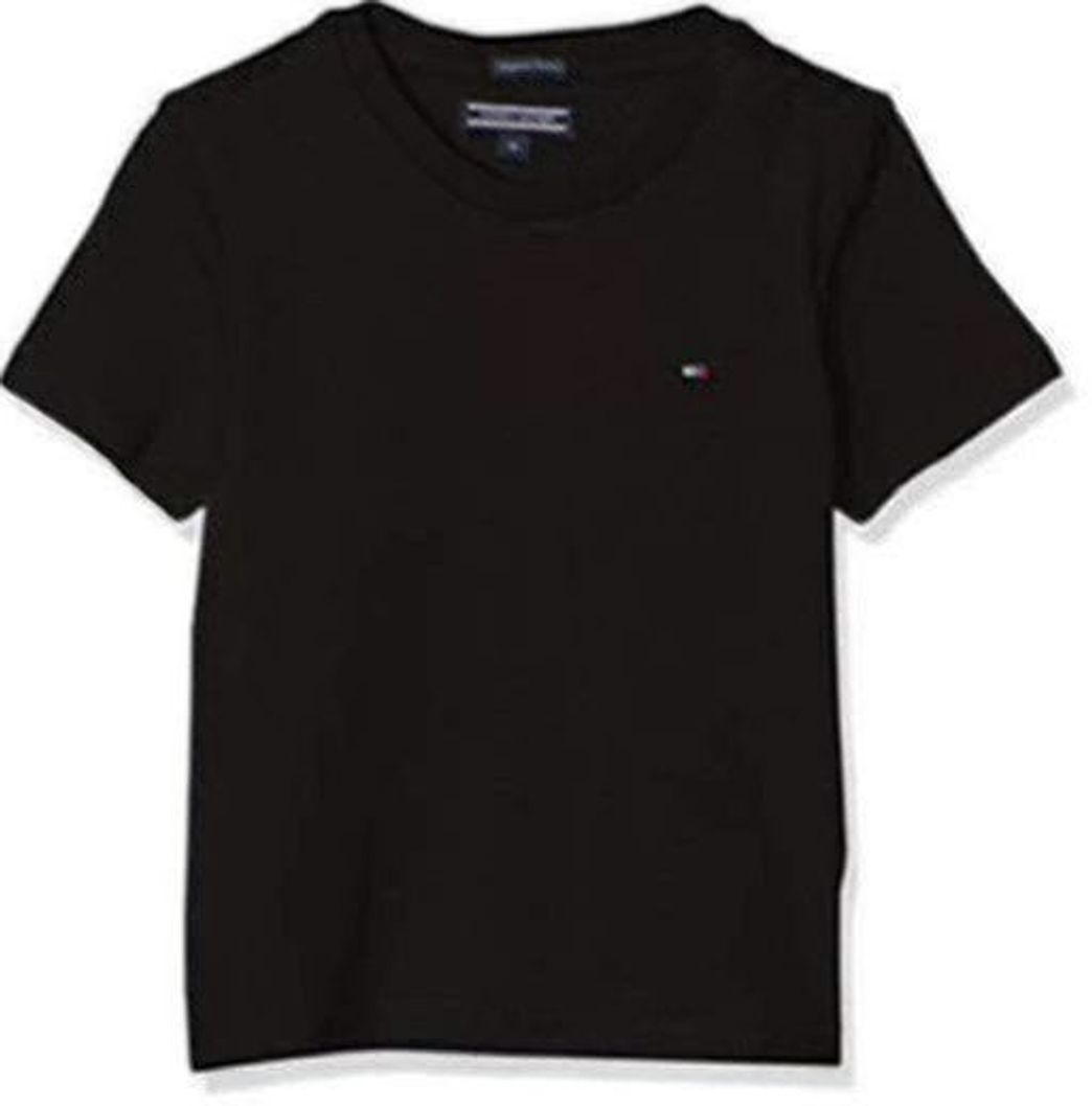 Fashion Tommy Hilfiger Boys Basic Cn Knit S/s Camiseta, Negro