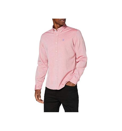 Springfield Solid Pinpoint Color Camisa Casual, Rojo