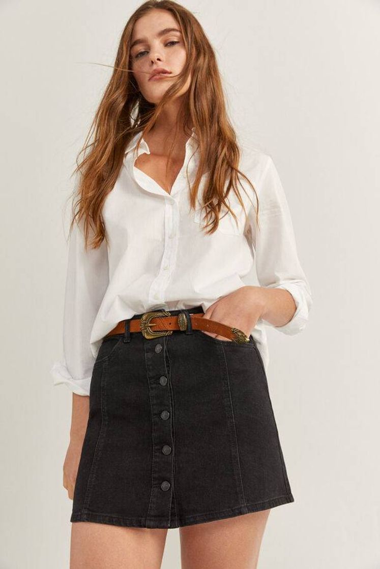 Social Saia Denim Botões Springfield
