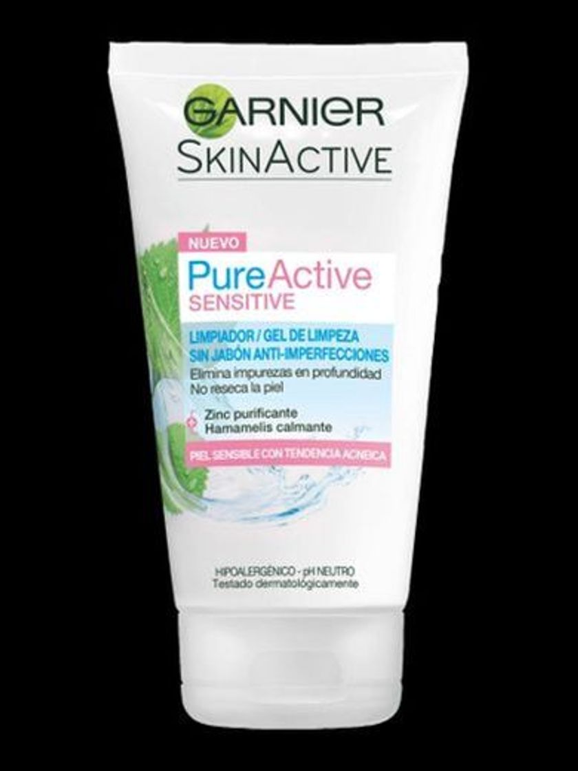 Belleza Garnier Skin Active Pure Active Sensitive Limpiador sin Jabón Anti-Imperfecciones para Pieles