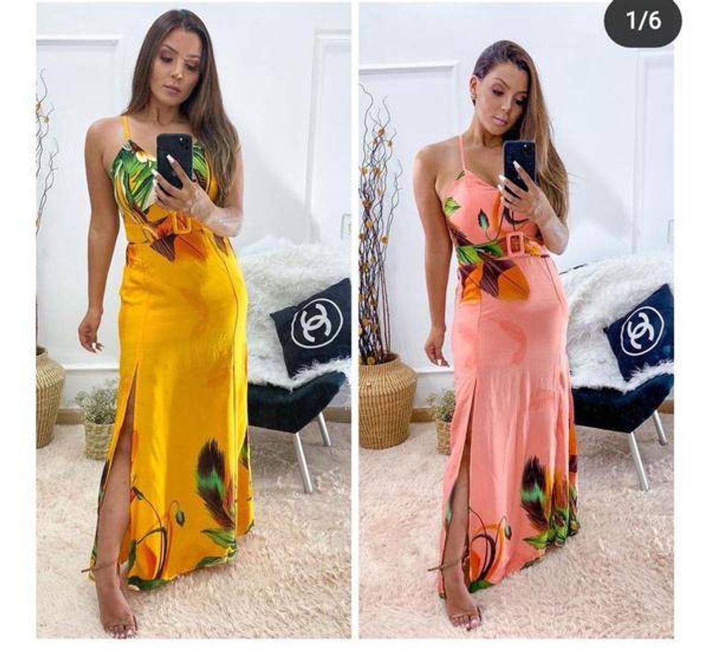 Fashion Vestido longo(Colocar a cor você quer por Favor) - Nanda Fas