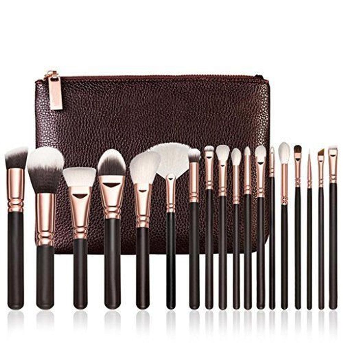 Social Oyedens 18 piezas Pincel de maquillaje de oro rosa Pincel de maquillaje