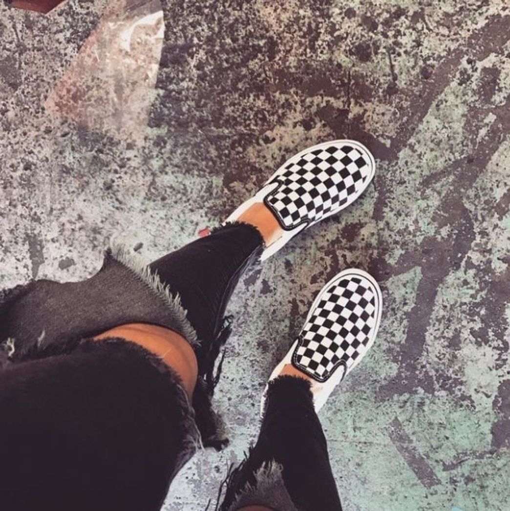 Fashion TÊNIS VANS SLIP ON CHECKERBOARD WHITE BLACK