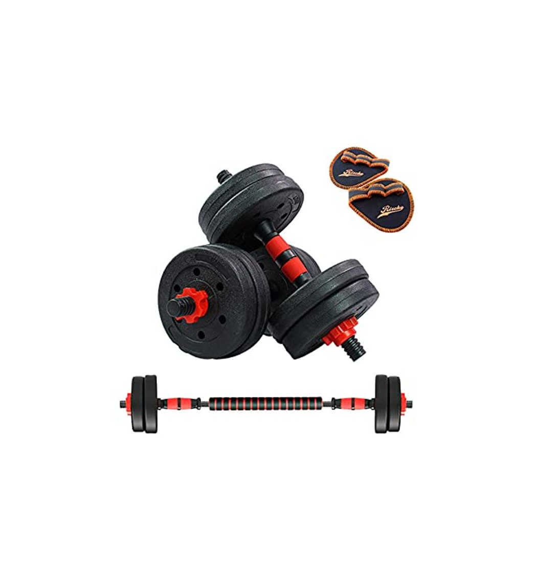 Social Riscko Mancuernas 2 en 1 Ajustables y Barra Recta