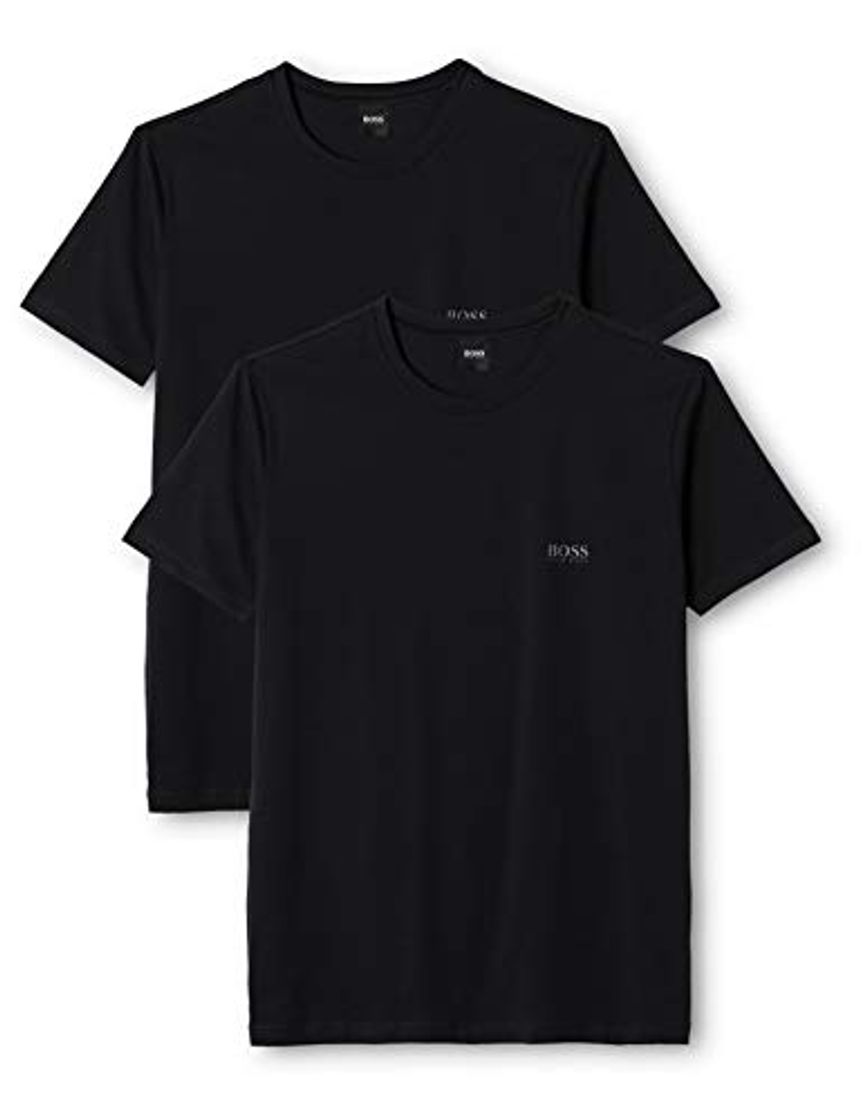BOSS T-shirt Rn 2p Co/el Camiseta, Negro