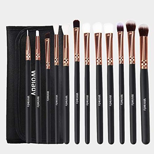 Brochas de Maquillaje de Ojos 12Pcs Wolady Maquillaje Pinceles Profesional Brochas Maquillaje