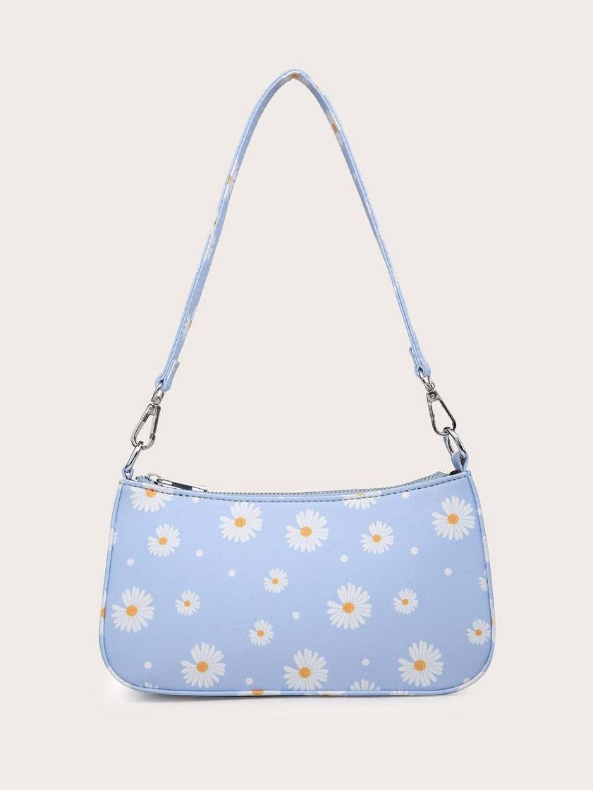 Moda Azul floral bolsa de ombro