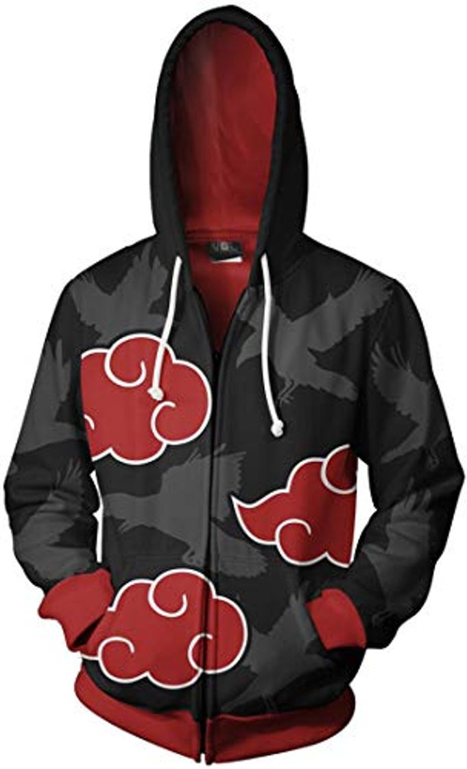 Social FLYCHEN Hombre Sudaderas con Capucha Naruto Figura Impresa Sudadera Naruto Shippuden Anime