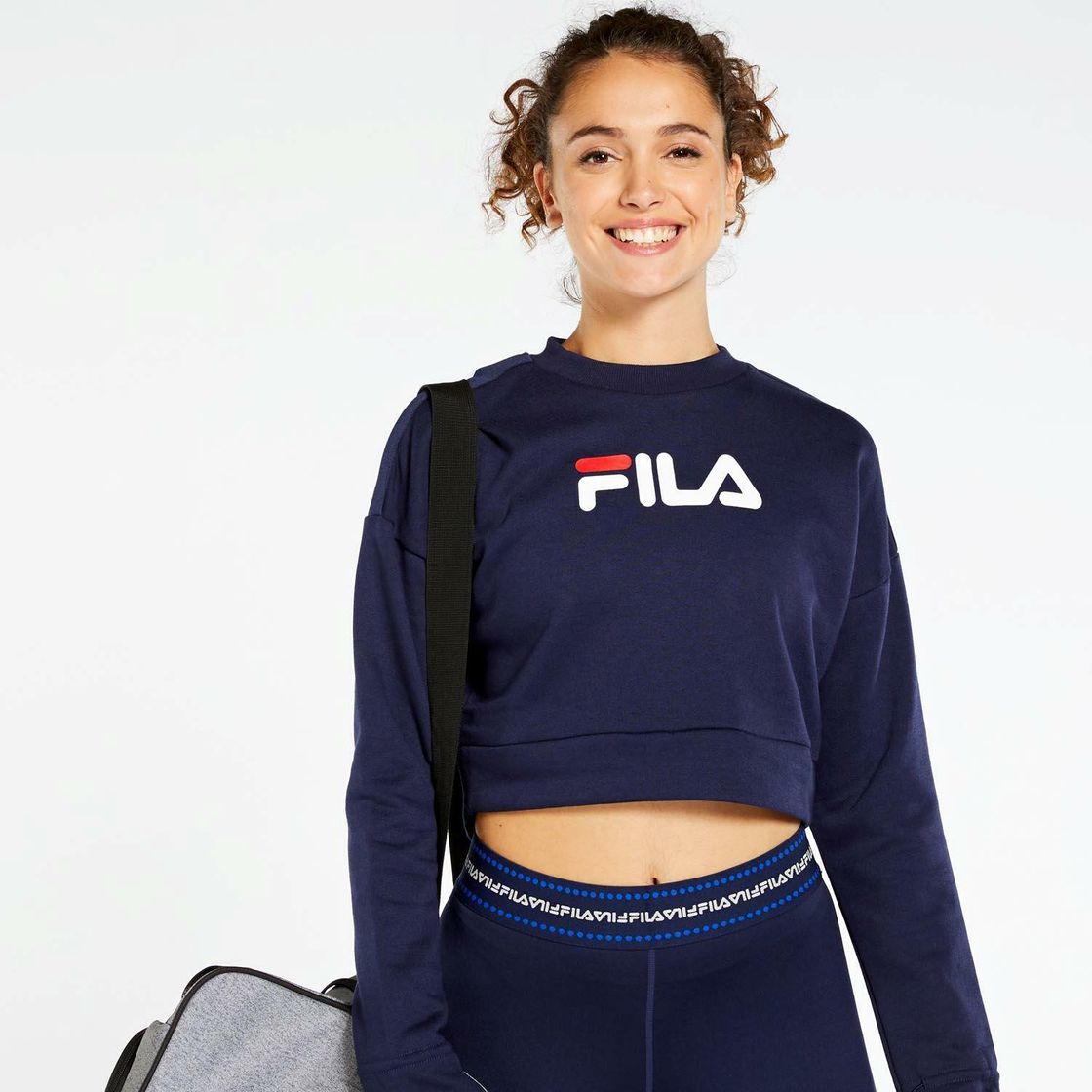 Moda Sweat Fila Nephele - Azul - Sweat Crop Mulher