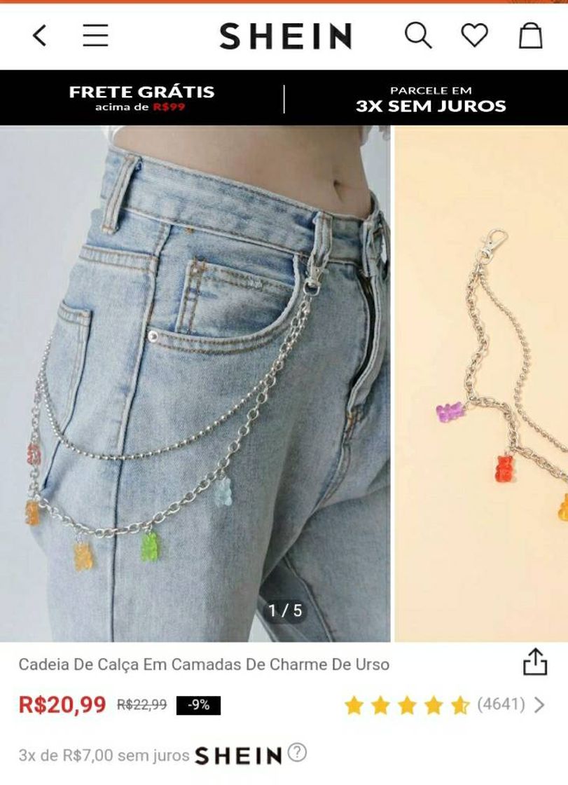 Fashion Cadeia De Calça Em Camadas De Charme De Urso

