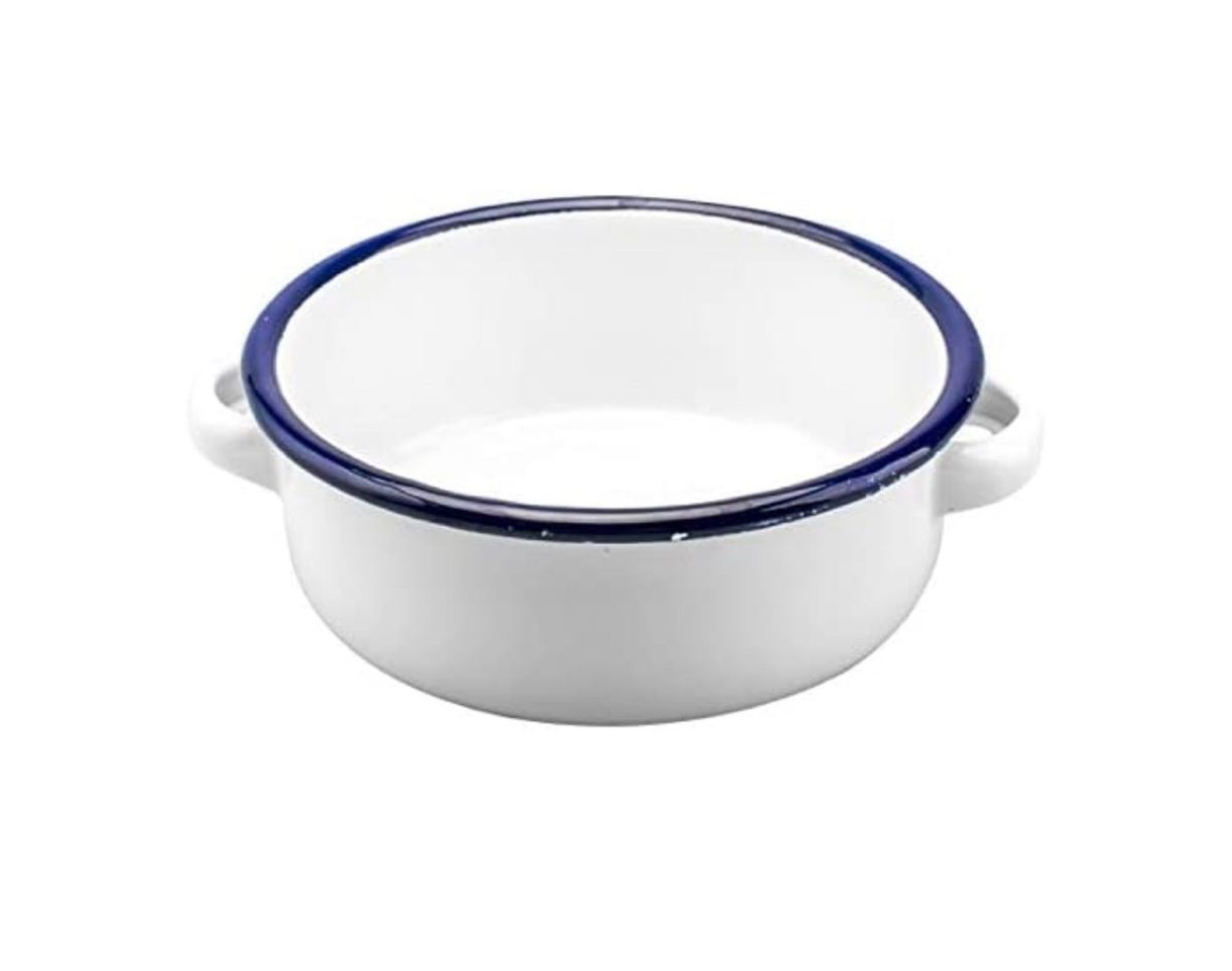 Producto Japanese style red and blue edging household binaural enamel