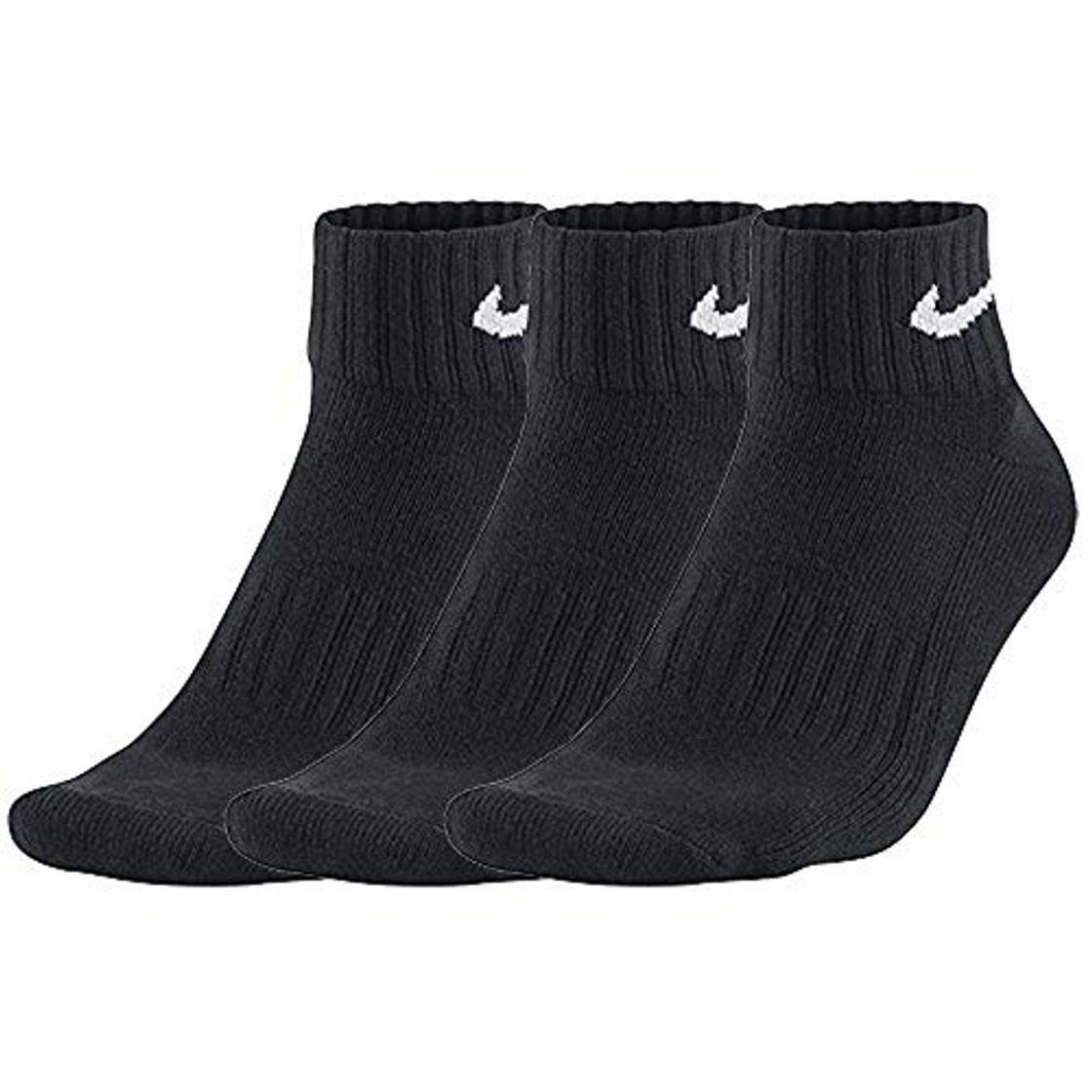 Social Nike One Quarter Socks 3PPK Value Calcetines para Hombre, Negro