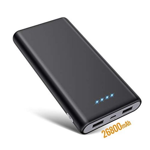 SWEYE Batería Externa 26800mAH Carga Rápida de Power Bank 2 USB Cargar