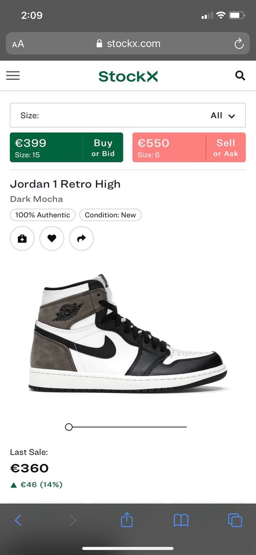 Moda Jordan 1 Retro High Dark Mocha 