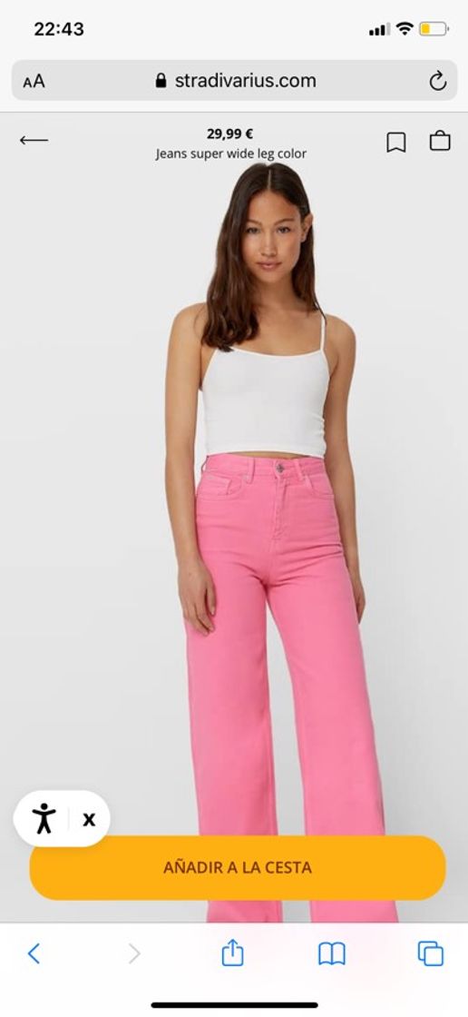 Moda Jeans wide leg fucsia