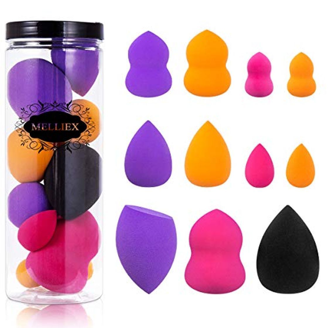Social 11 Piezas Esponja Maquillaje Beauty Blender Sin Látex Facial Makeup Esponjas para