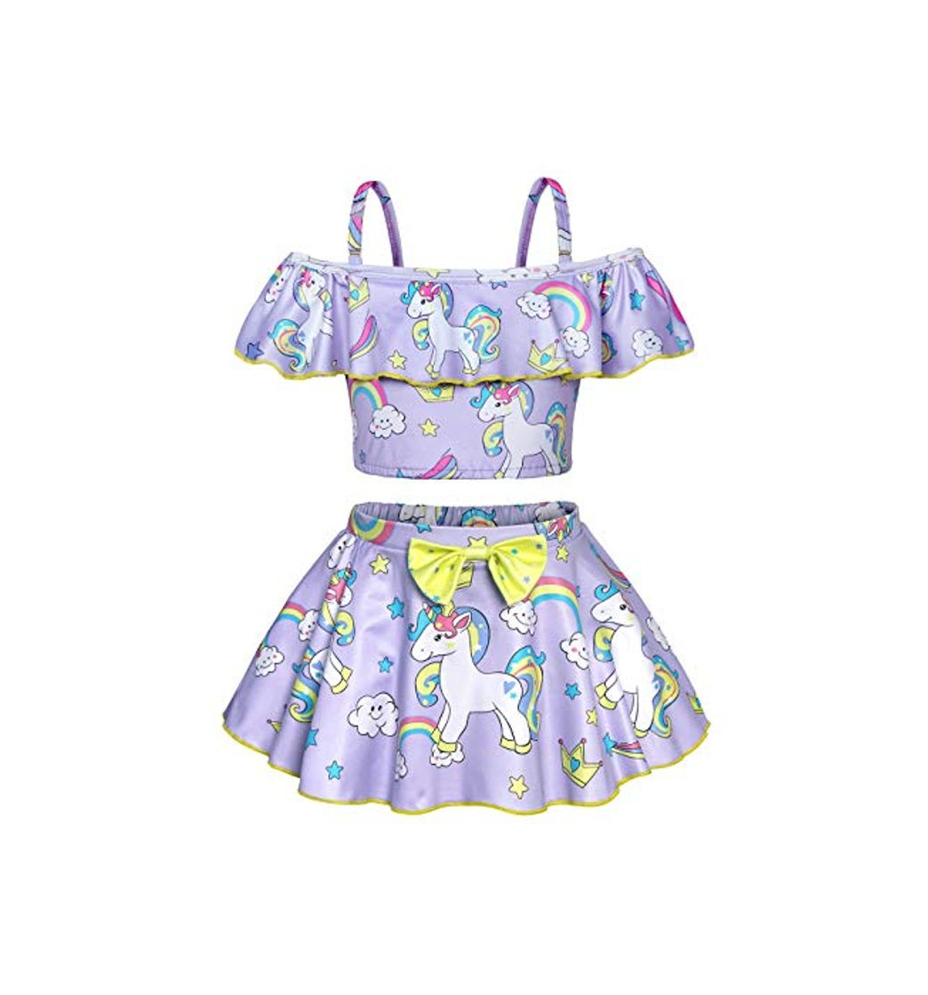 Moda AmzBarley Traje de Baño Niña Dos Piezas Conjunto Bañador Unicornio Niña Natacion