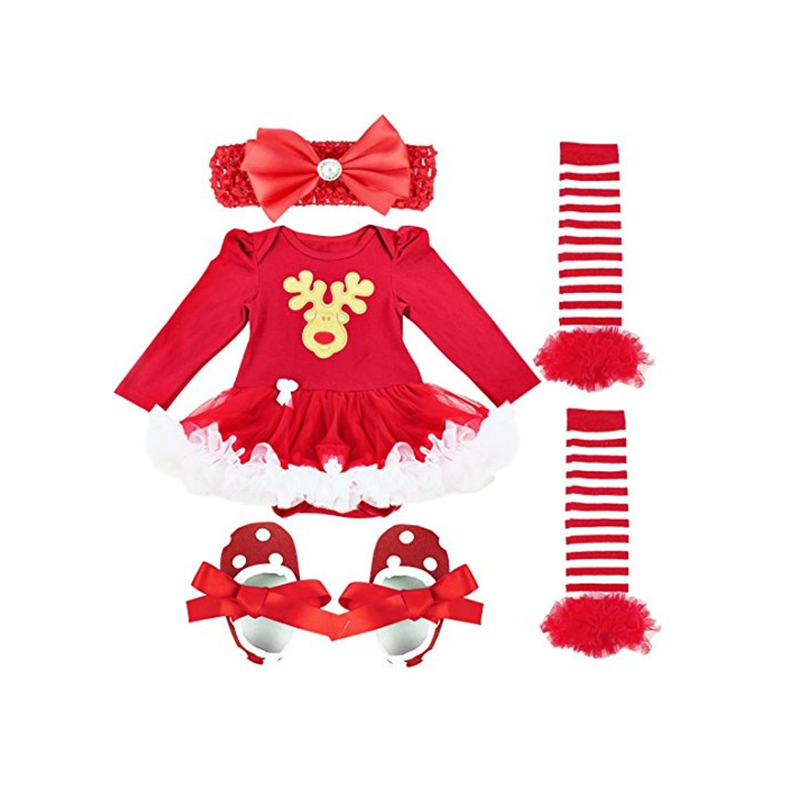 Moda Freebily Conjunto de Navidad para Bebé Niña Recién Nacido Vestido de Princesa