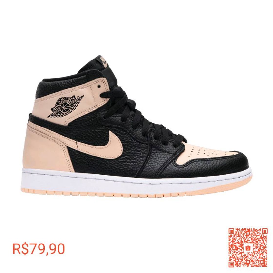 Fashion Air Jordan preto com nude