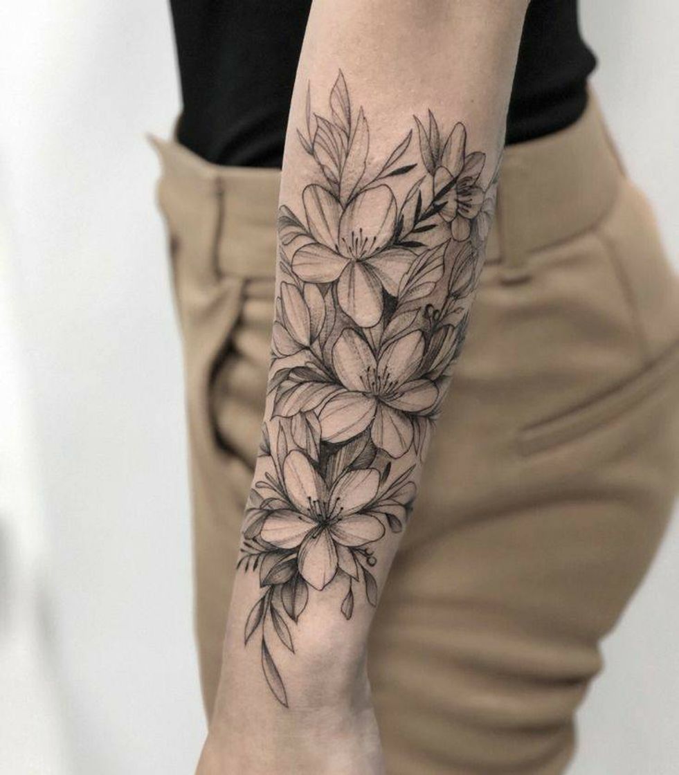 Fashion Tatuagem Floral 