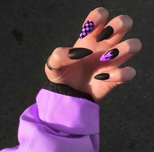 Purple fire nails 