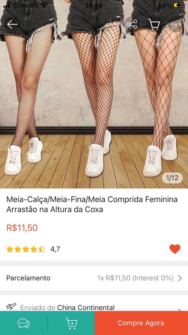 Moda Meia arrastão super barata