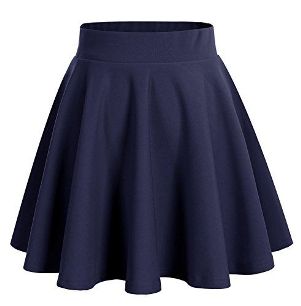 Product DRESSTELLS Falda Mujer Mini Corto Elástica Plisada Básica Multifuncional Navy L