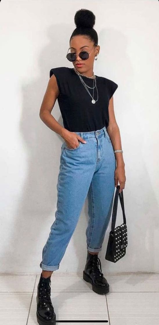 Fashion Calça mom jeans 