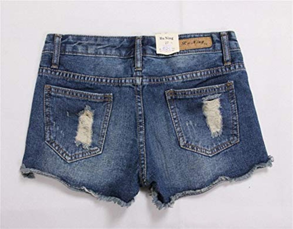 Social Coreano de Verano de época de Talle Alto Denim Mujer Shorts más