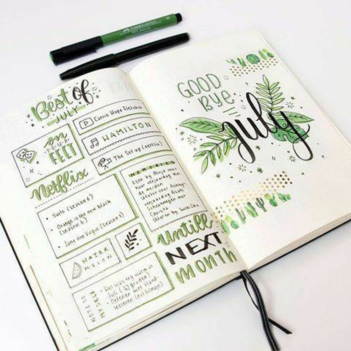 Moda Bullet journal - capa do mês 