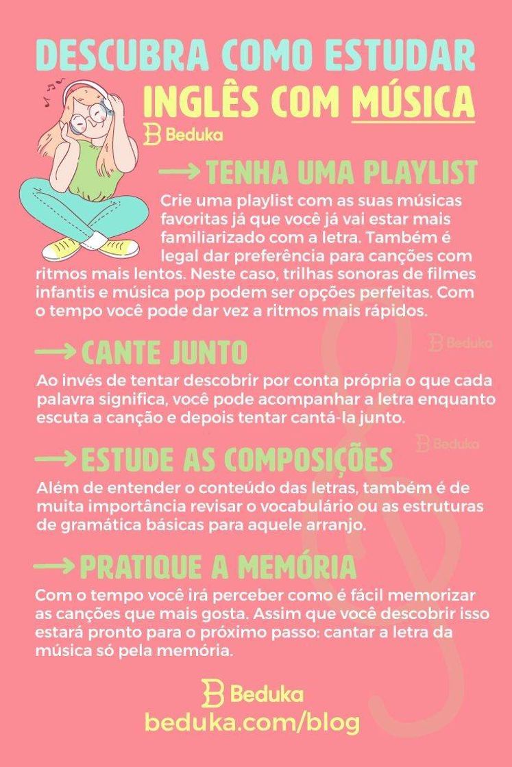 Moda inglês com música 