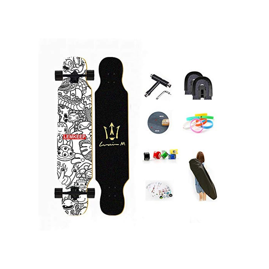 Products WRISCG Longboard Tabla Completa 25x107cm Skateboard