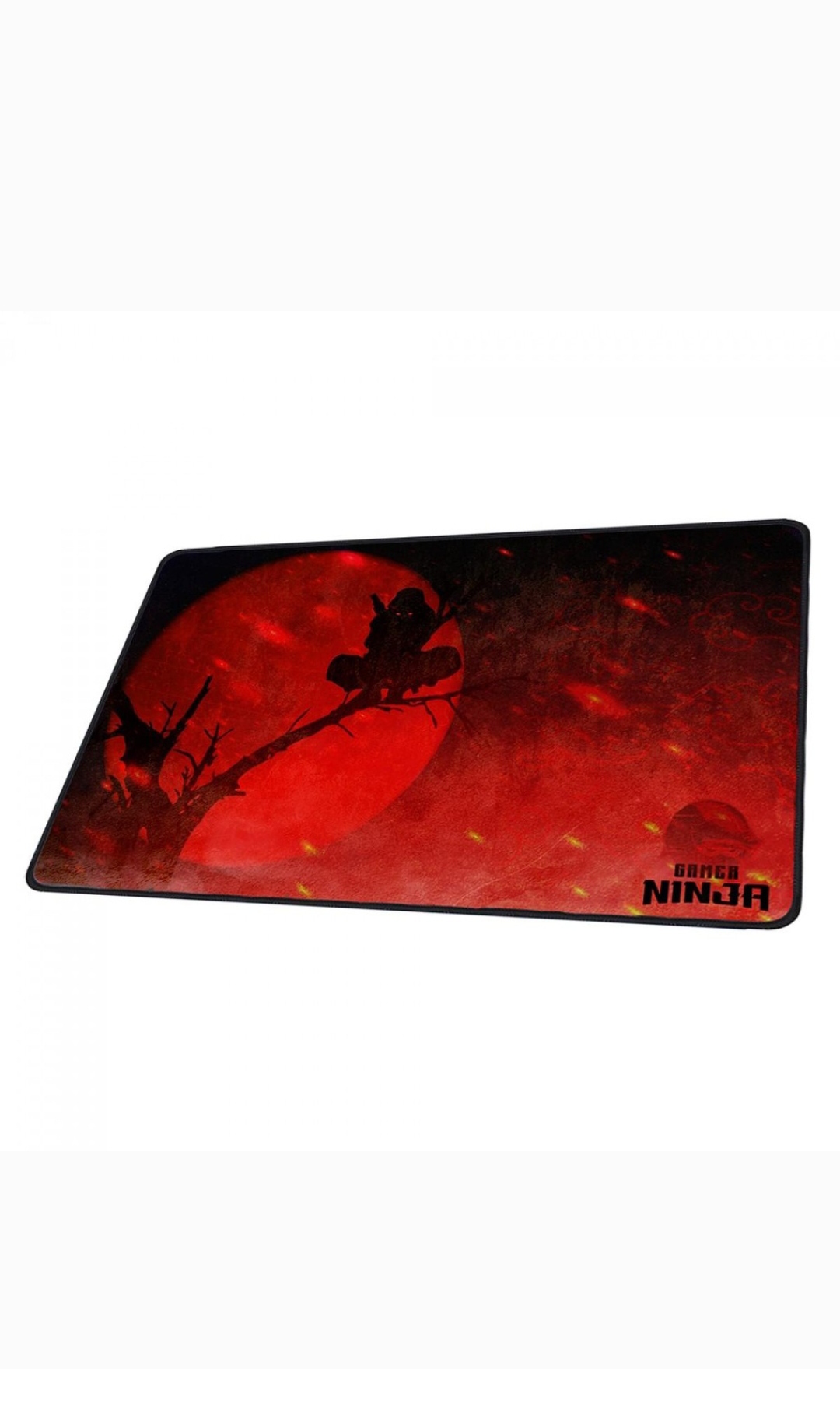 Social Mousepad Gamer Ninja 400x300mm – Controle e Precisão, Cor Vermelho. 