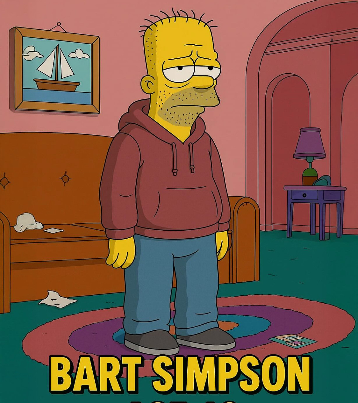 Social Bart Simpson - Skater rebelde adulto pasando por una crisis